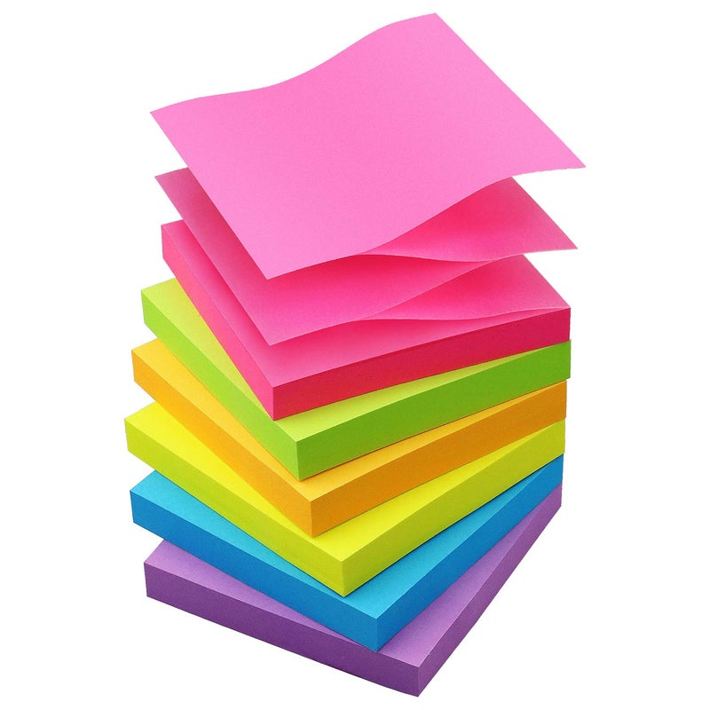OSBOO Sticky Notes 3x3 Pop Up Self-Stick Notes Pads with 6 Bright Colors, Easy to Post for Office, Shool, Home, 6 Pads/Pack, 100 Sheets/Pad(Pop Up) - Image 1